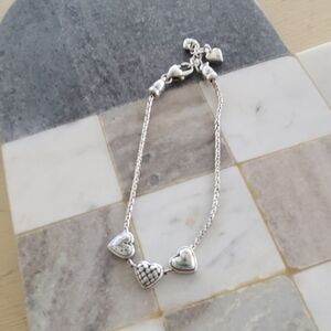 Brighton Silver Heart Charm Bracelet